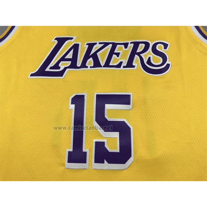 Camiseta Los Angeles Lakers Austin Reaves #15 Icon 2022-23 Amarillo